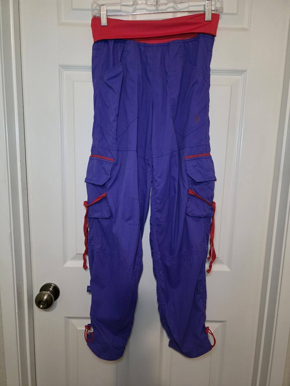 Zumba Women's Dance Athletic Soft n Stretch Purple Cargo Pants Size XS